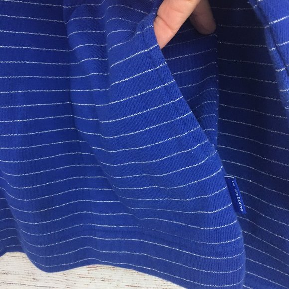 VTG Liz Claiborne Hoodie Blue Silver Metallic Striped Full Zip Women's M - Picture 5 of 13